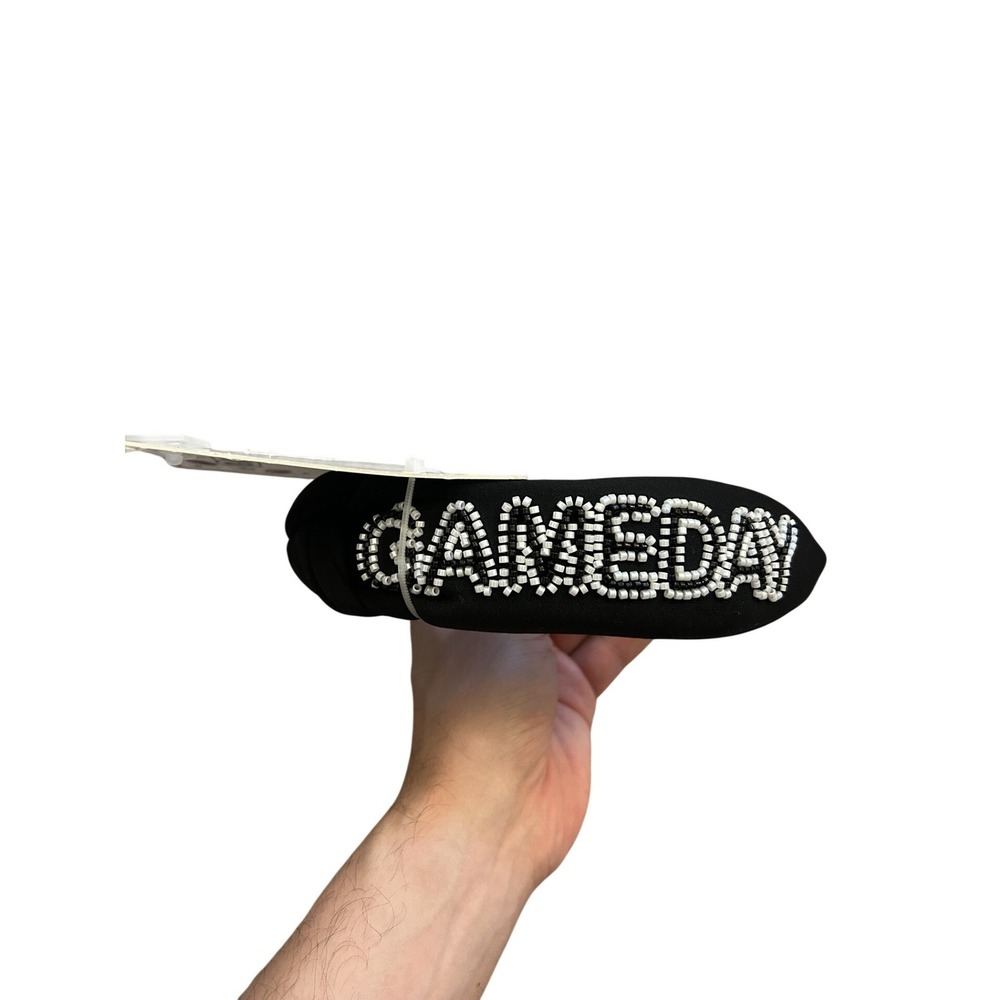 Fantasia Gameday Headband Womens OS Black NEW Beaded Top Knot Football Accessory